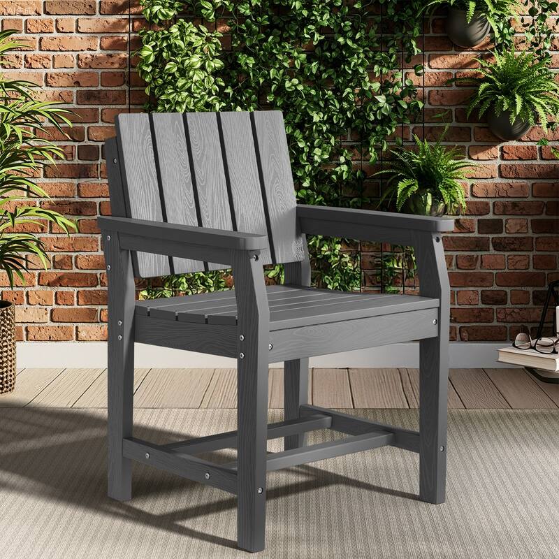 Plastic HDPE Indoor & Outdoor Dining Chair with 19.69in Wide Seat - N/A