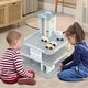 preview thumbnail 1 of 7, Parking Garage Playset with 4 Cars and Helicopter - 20" x 16" x 18.5" Assembly Required