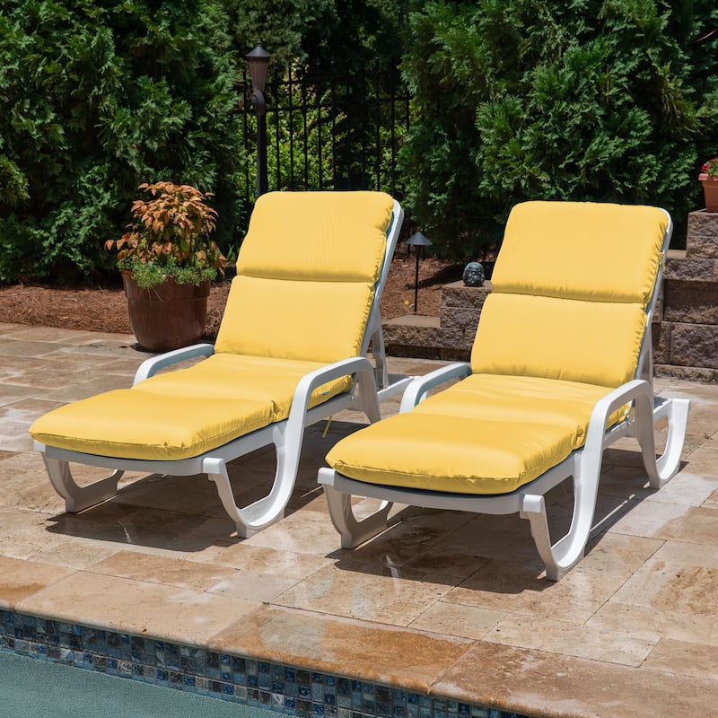 Casual Cushion Sunbrella® Fabric 1-Piece Outdoor Chaise Cushion, 22.5"W x 74"L - 22.5"W x 74"L