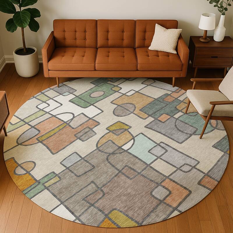 Machine Washable Indoor/ Outdoor Contemporary Prenner Chantille Rug