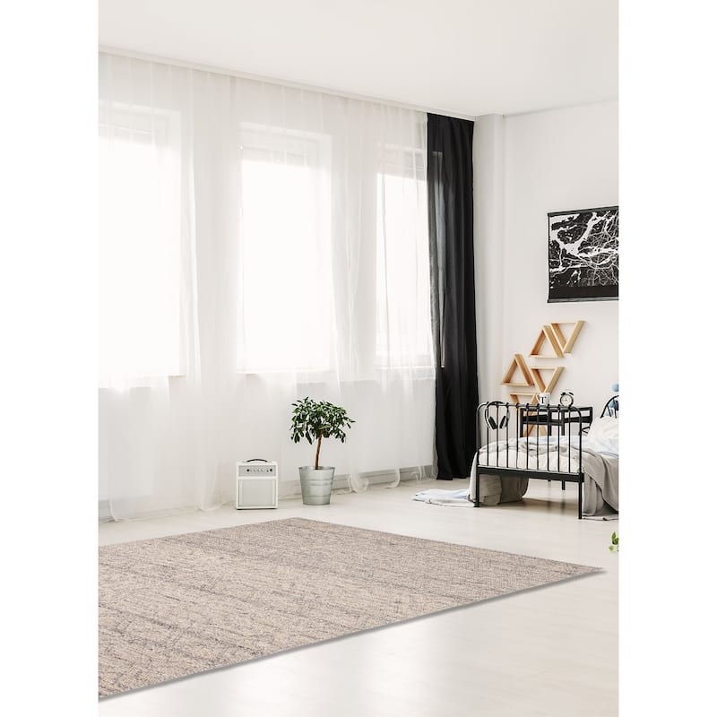 ECARPETGALLERY Braid weave Sienna Grey Wool Rug - 4'11 x 8'0