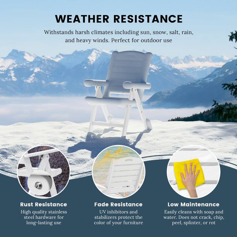 Coastline Patio Folding Highback Dining Chair Set of 2