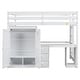 preview thumbnail 5 of 22, Full Size Loft Bed with Integrated Wardrobe, Desk, and Storage Drawers, Space-Saving White Design