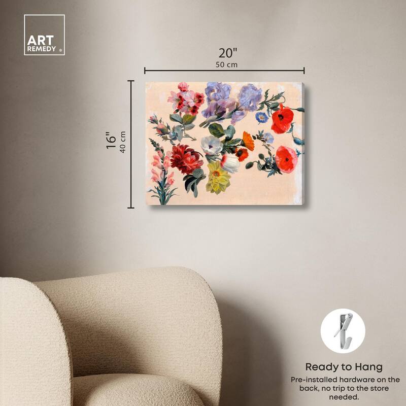 Summer Flowers Canvas by Art Remedy, Gallery Wrapped