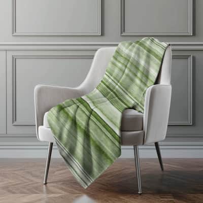 Premium Machine Washable Contemporary Stripes Sherpa Throw Blanket