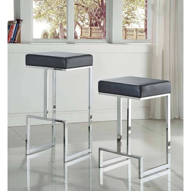 Farrier Chrome Leg Upholstered Counter Stool