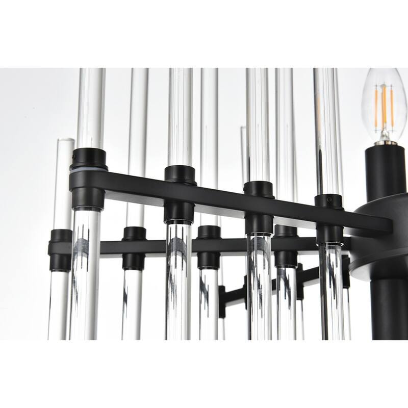 Samuel 23 inch crystal rod pendant in black