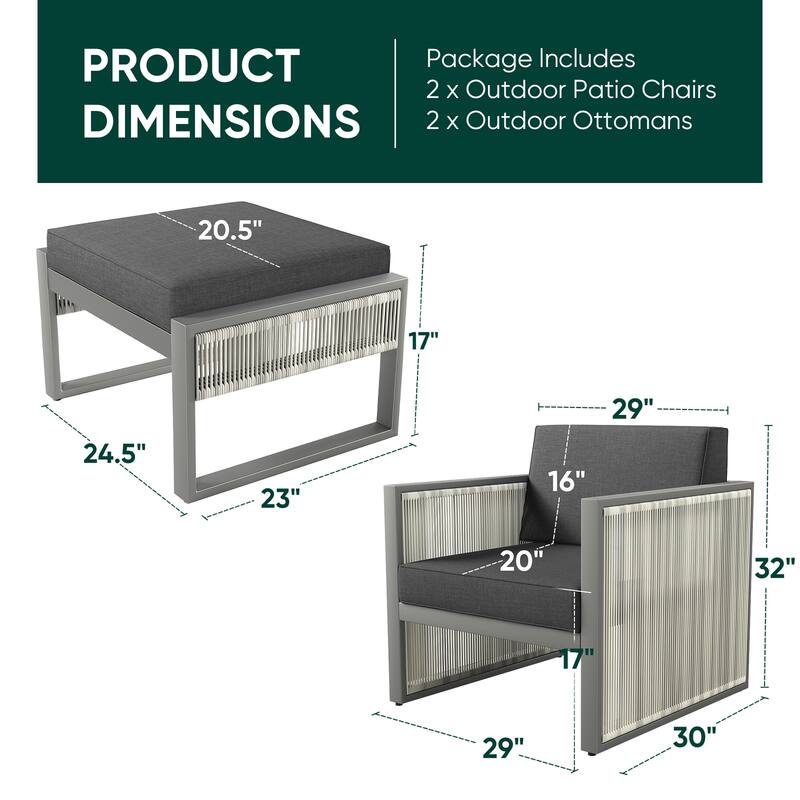Pocassy 5 Inch Outdoor Patio Funiture Sets