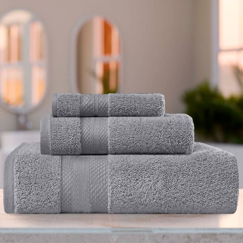 Blue Nile Mills Rio Turkish Cotton 3 Piece Towel Set - Grey