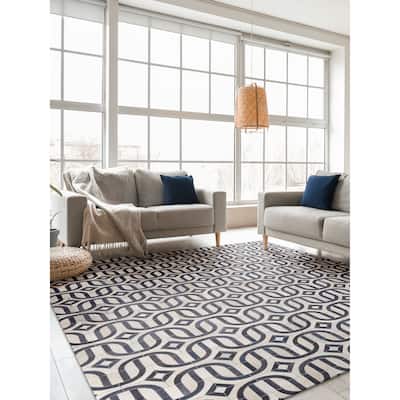 EXQUISITE RUGS Natural Hide Hand-stitched Leather Hide Silver/Blue Area Rug.