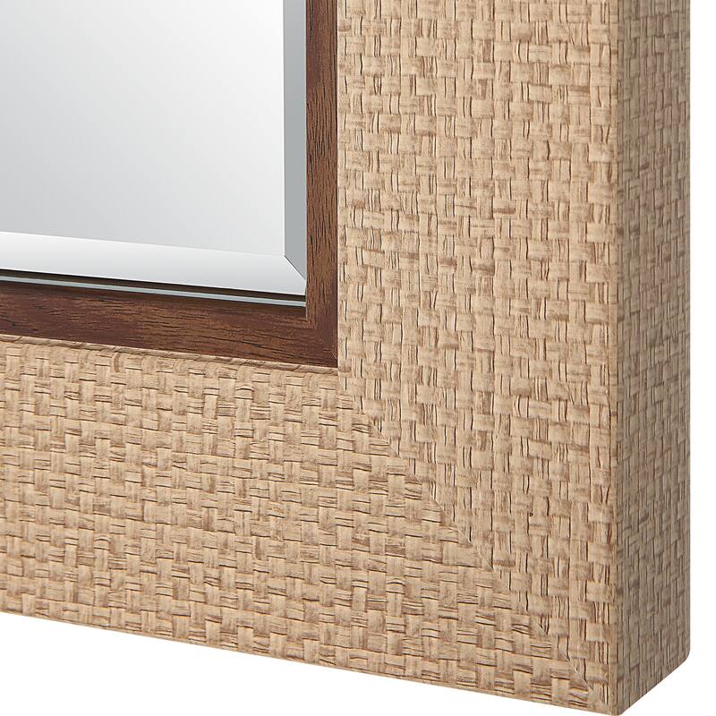 The Gray Barn Coastal Natural Woven Bamboo Inspired Wall Mirror