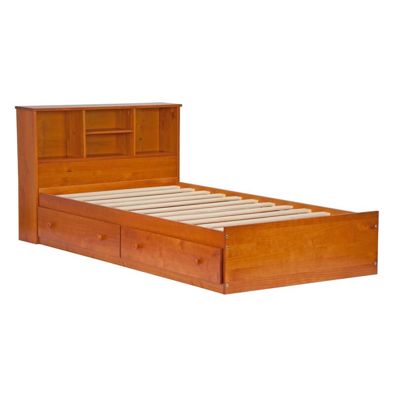 Palace Imports 100% Solid Wood Kansas Twin Size Bookcase Headboard