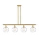 preview thumbnail 14 of 21, Innovations Lighting Ballston Athens Water Glass - 4 Light 48" Island Light Clear Water Glass/Satin Gold