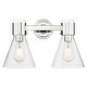 preview thumbnail 39 of 46, Innovations Lighting Downtown Urban - Lawton Cone - 2 Light 16" Wall-Mounted Bath Vanity Light Polished Nickel, Seedy