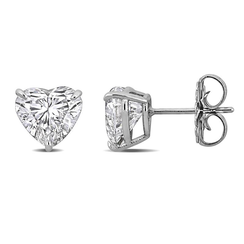 Miadora 3ct TW Heart-Cut Lab-Grown Diamond Stud Earrings in 14k White Gold