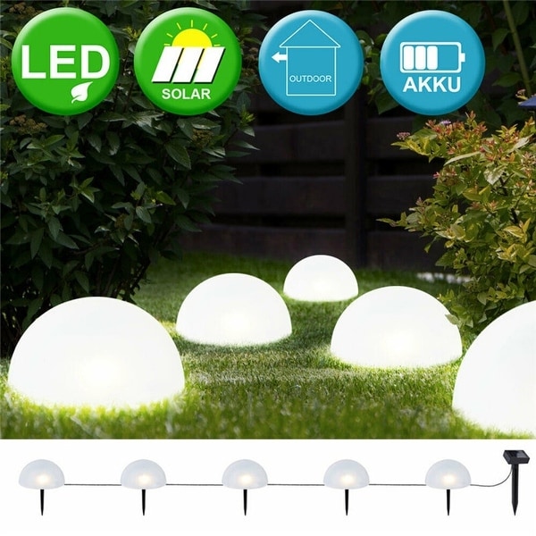 1PC Solar Power Plug Ground Light Outdoor Waterproof Half Ball Light with Built-in Battery for Front Door Garden Patio Yard. Opens flyout.