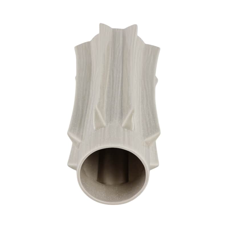 Ceramic Vase with Sculptural Swirl Design and Textured Detailing