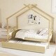 preview thumbnail 37 of 49, Roof styled wooden bed with trundle