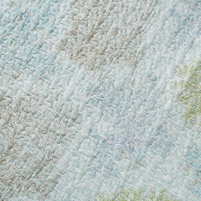 Laura Ashley Saltwater Blue Reversible Cotton Quilt Set