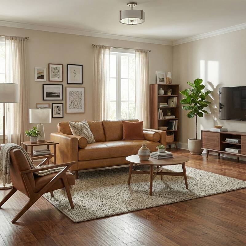 WYNDENHALL Brixley 72 inch Wide Mid-Century Modern Sofa - 72"W x 38.25"D x 34"H