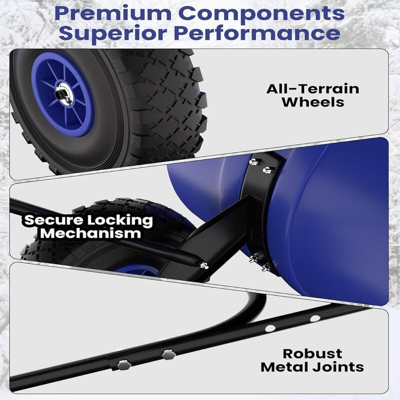 29-Inch Heavy-Duty Steel Snow Shovel Big Double Pole