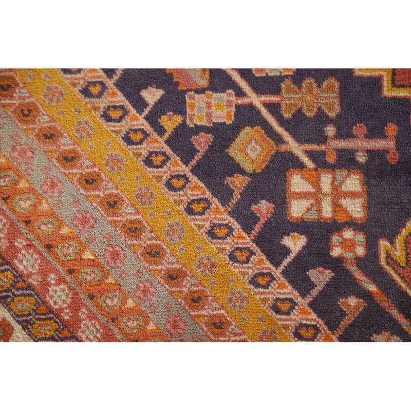 Vegetable Dye Abadeh Persian Vintage Area Rug Hand-Knotted Wool Carpet - 6'7"x 10'1"