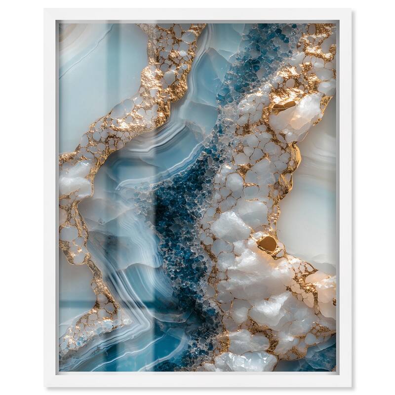 Lapis River Shadowbox by Art Remedy - White - 20" x 24"