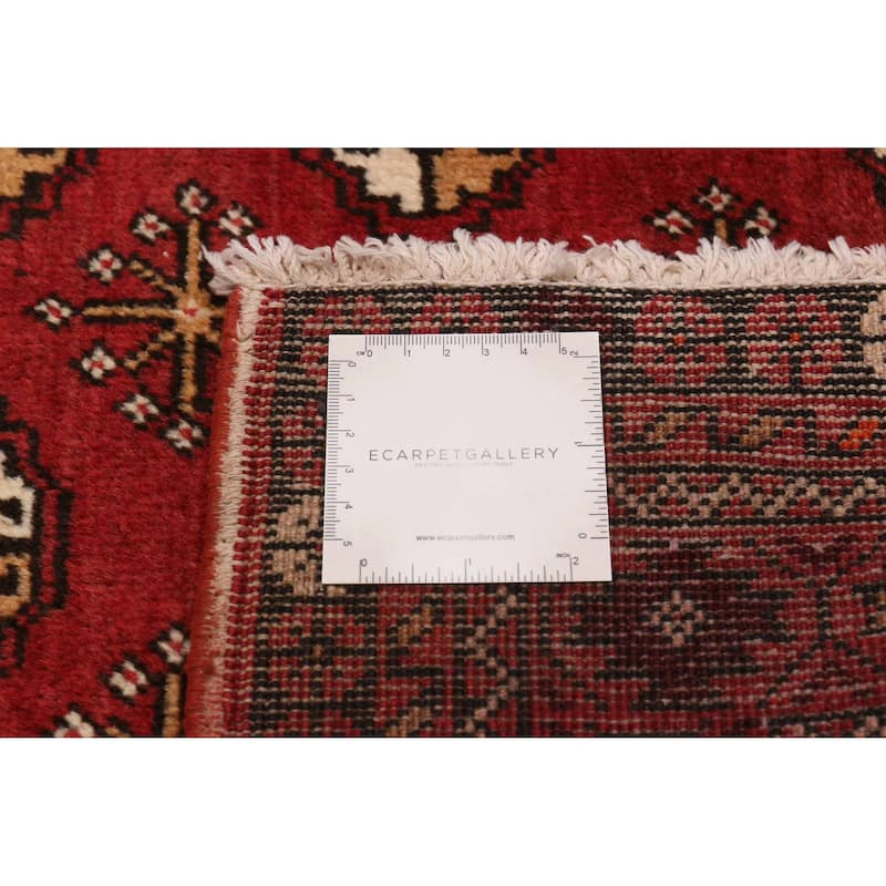 ECARPETGALLERY Hand-knotted Baluch Red Wool Rug - 2'6 x 9'6