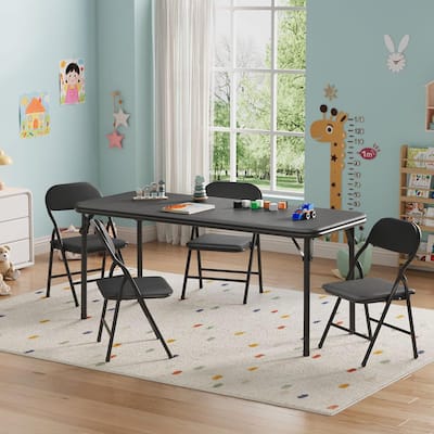 5 Piece Boys Girls Folding Table and Chairs Set, Activity Table and Chairs Set