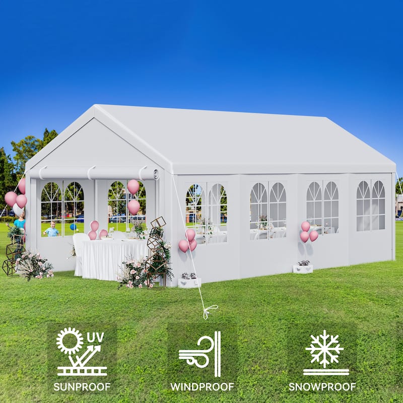 Outdoor White Party Tent Canopy with Windows