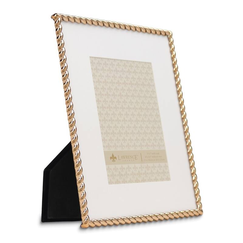 Curata Gold-Tone 8x10 Rope Metal Photo Frame with Mat For 5x7 Photo