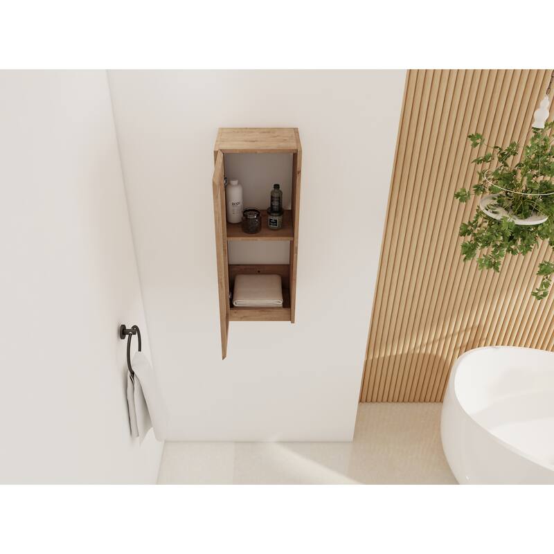 Modern Floating Bathroom Cabinet with Hidden Handle, Wall Mounted Side Cabinet Storage Cabinet