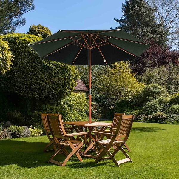 costway patio umbrella 15.5 ft Extra-Large Patio Umbrella with LED Solar Lights and Crank Handle-Red