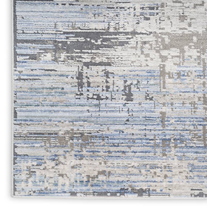 Nourison Modern Abstract Indoor only Blue Abstract Area Rug