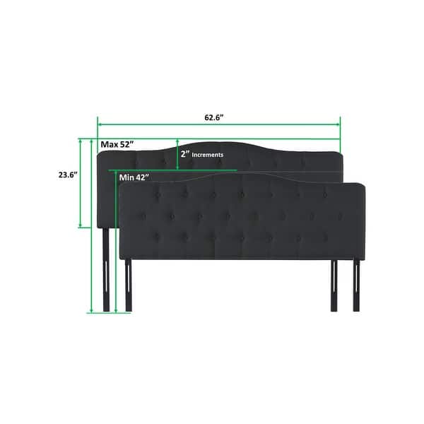 Cecilia Button Tufted Upholstered Headboard, Height Adjustable ...