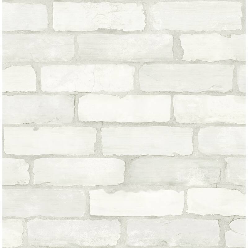 Zio and Sons Limewashed White Weathered Brick Wallpaper