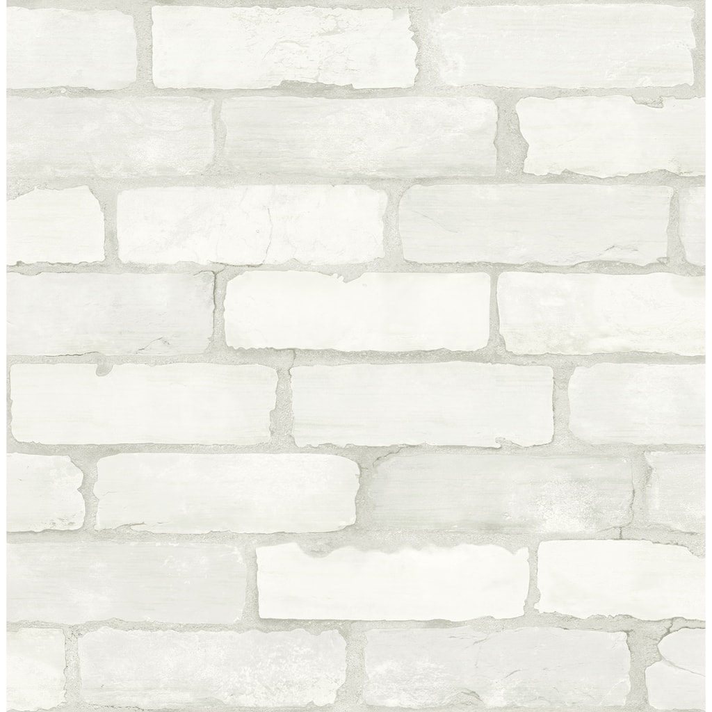 Zio and Sons Limewashed White Weathered Brick Wallpaper