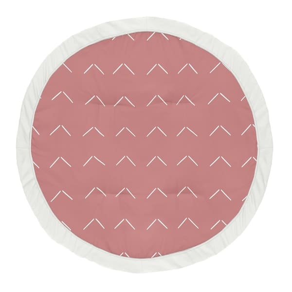 slide 2 of 4, Sweet Jojo Designs Mauve Pink Boho Arrow Girl Baby Tummy Time Playmat Dark Rose Ivory Modern Bohemian Farmhouse Shabby Chic