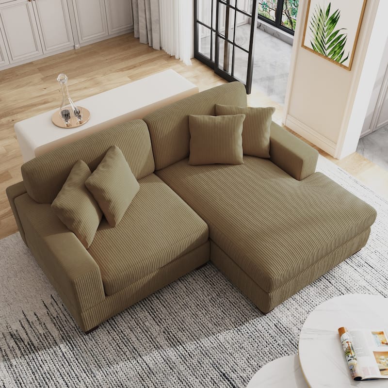 Oversized Modular Sectional Sofa Set with Pillows for Living Room - Camel/Armchair&Chaise