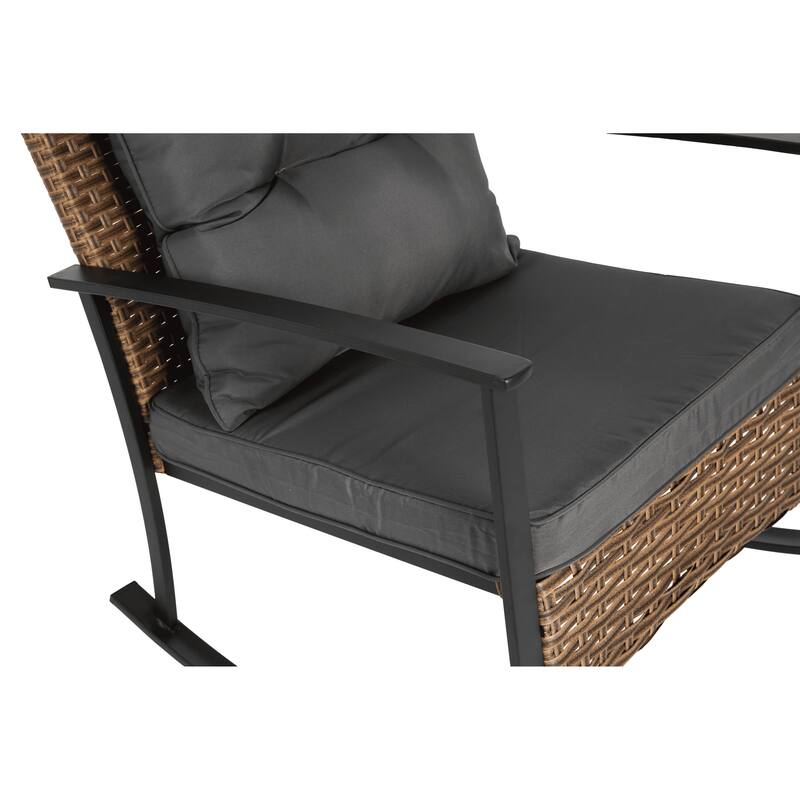 Wicker Rocking Chairs for Outdoors 3 Piece