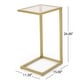 preview thumbnail 3 of 10, Bagan Modern Glam Glass Top C-Shaped Side Table by Christopher Knight Home - 11.50" L x 15.00" W x 26.00" H