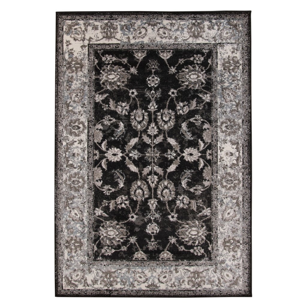 Qemak Power Loomed Floral Modern Stain Resistant Area Rug By HomeRoots - 9' x 12'