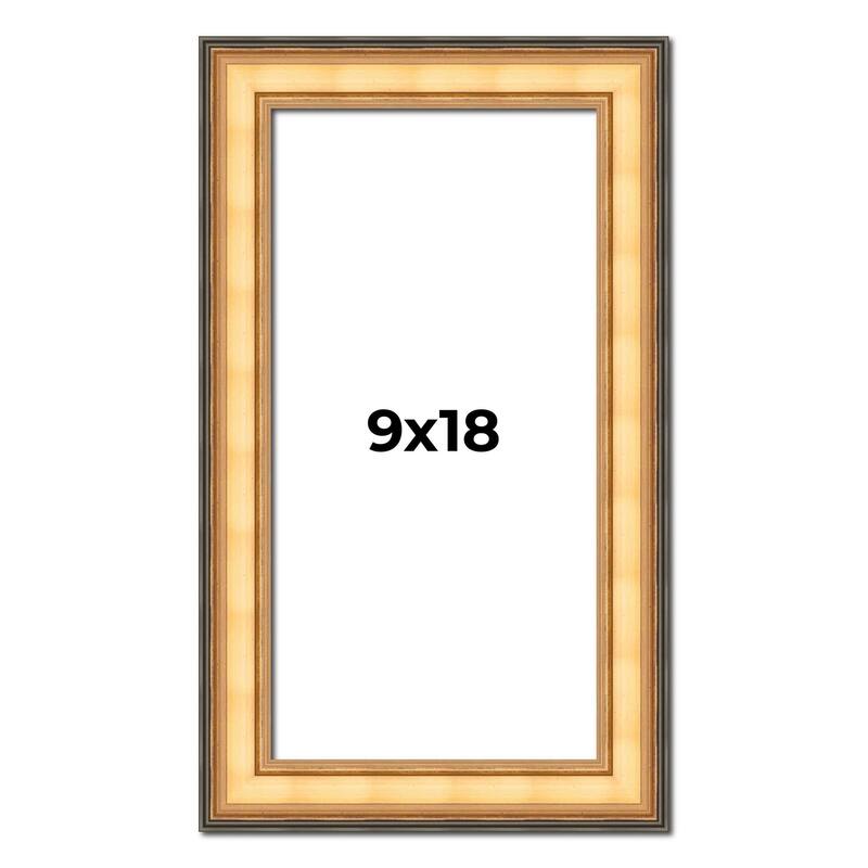 9x18 Frame Gold Plein Aire Solid Wood Picture Frame Width 2 Inches |