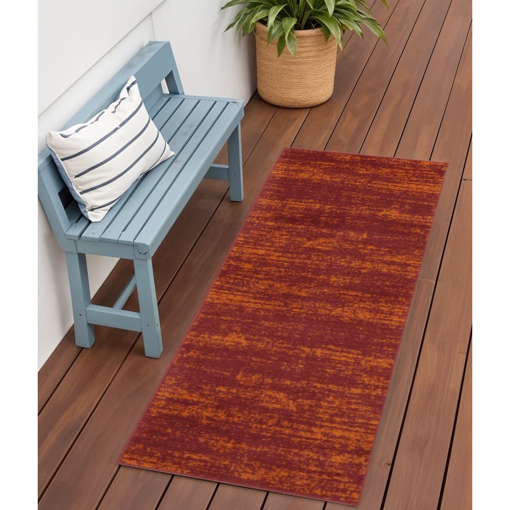 HomeRoots Abstract Contemporary Runner Outdoor Rug - 6' Runner