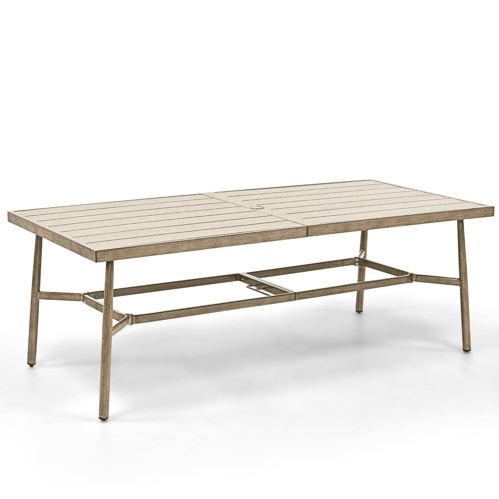 SleekLine Outdoor Aluminum Dining Table with Umbrella Hole