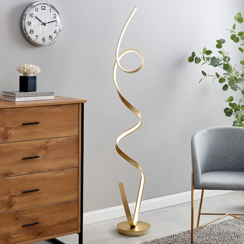 Amsterdam Dimmable Integrated LED 63" Floor Lamp - N/A - Gold
