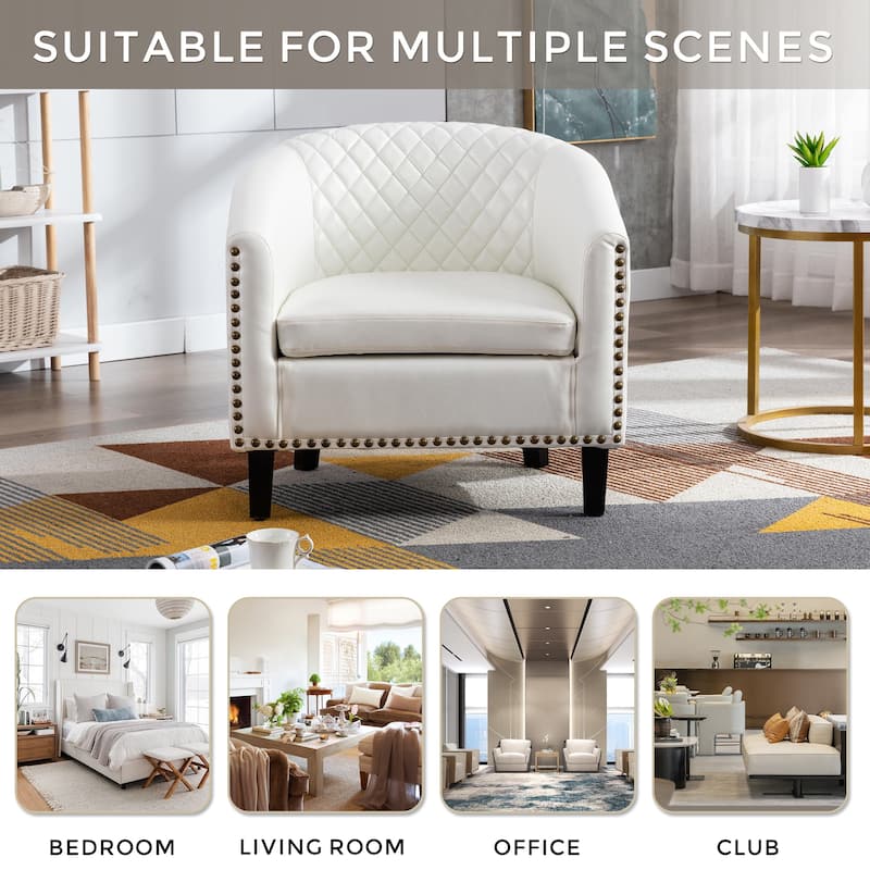 Club Chairs with nailheads and solid wood legs