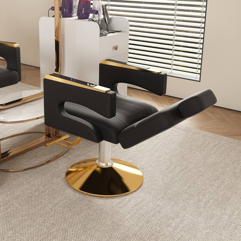 Stainless Steel Professional Hydraulic Barber Chair for Salon Barber Shop - N/A