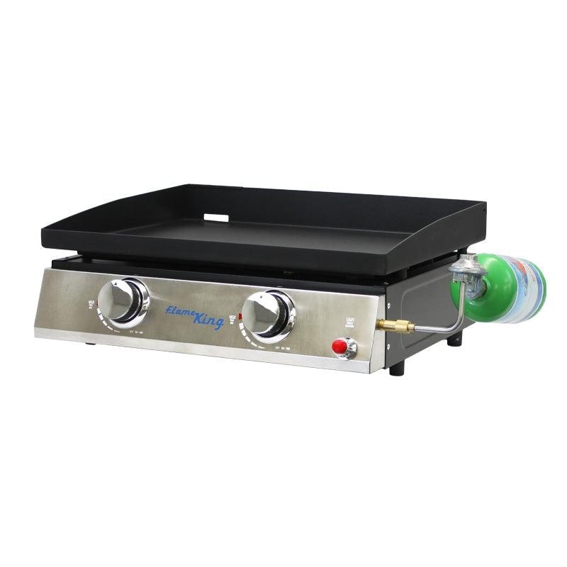 Flame King Flat Top Portable Propane Cast Iron Grill Griddle, 17inch