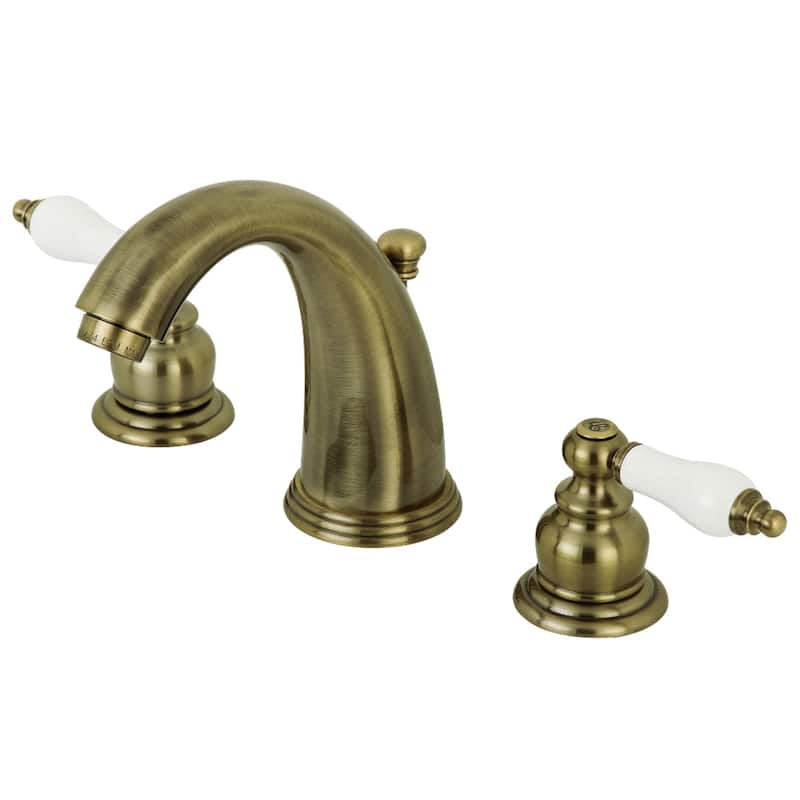 Kingston Brass Victorian Deck Mount Widespread Bathroom Faucet - Antique Brass